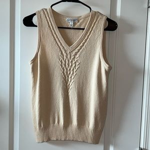 St. John Cream Sleeveless Knit Top